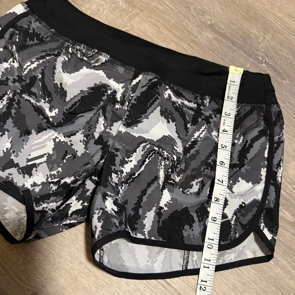 Nike Black and Gray Athletic Shorts with Reflective Finish-Size L